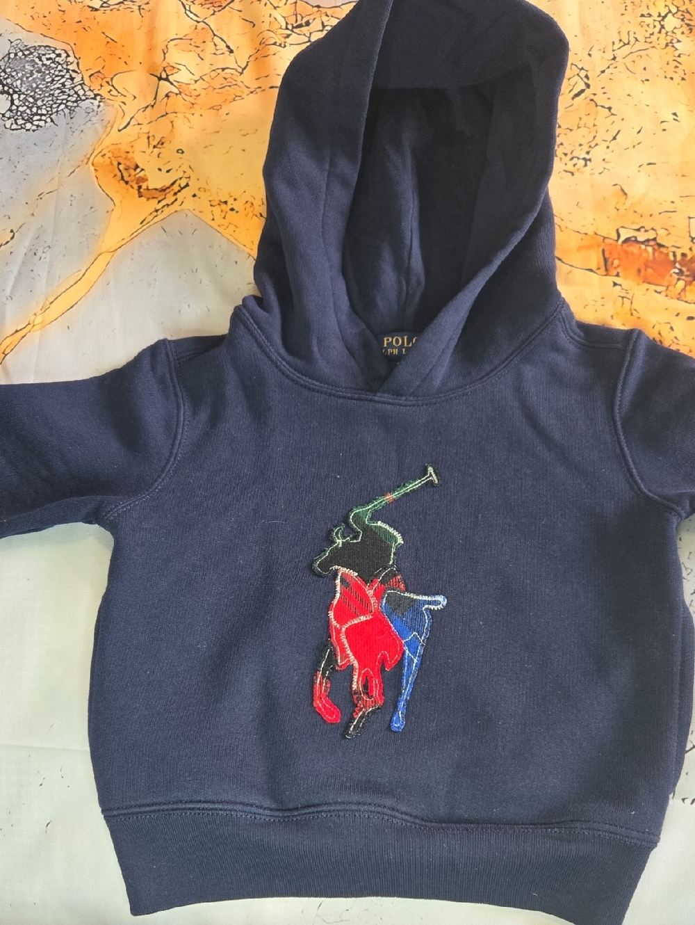 Polo by Ralph Lauren Navy Kids Hoodie with Colorful Pony Logo